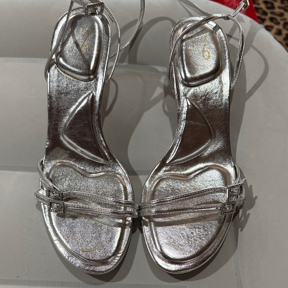 Elegant Silver Strappy Sandals